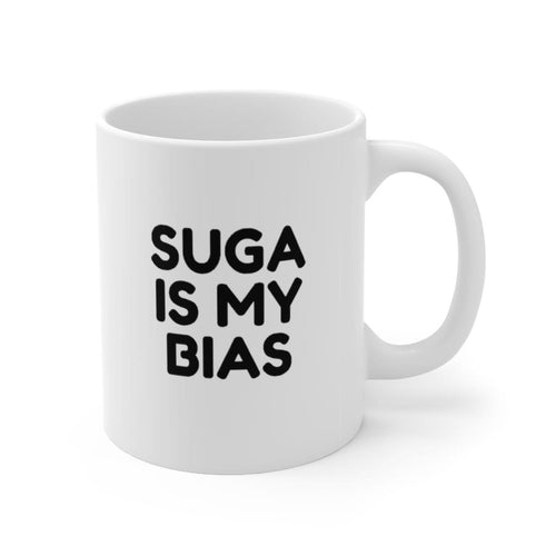 BTS Suga white coffee mug finger heart
