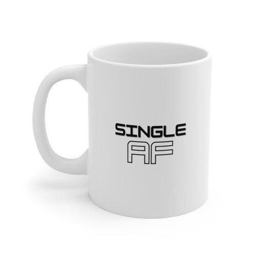 Single AF white coffee mug heart