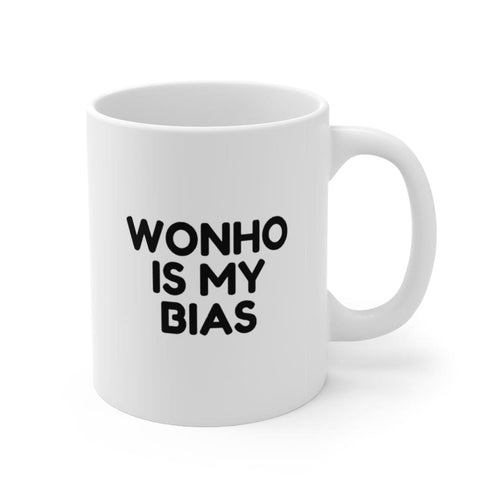 K-Pop Monsta X Wonho white coffee mug finger heart
