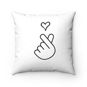 K-Drama Finger Heart Pillow in White